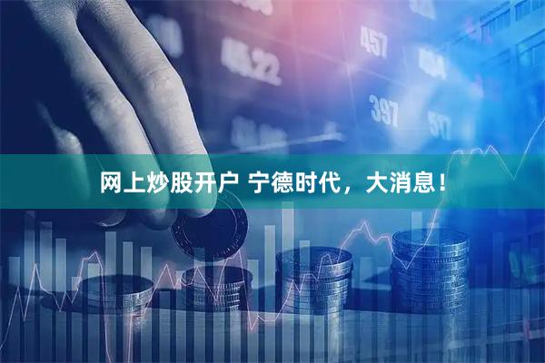 网上炒股开户 宁德时代，大消息！